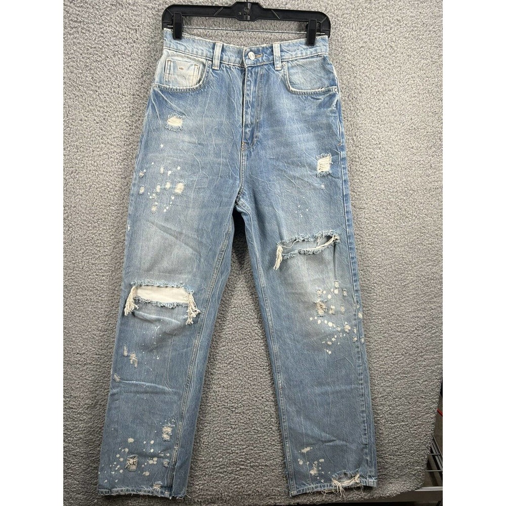 New Free People With The Band Relaxed Jeans LA Blue - Picture 2 of 12